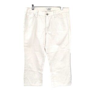 OLD NAVY The Flirt White Jean Capris Cropped Pants Denim 10 Straight Leg Pant